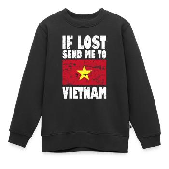 Drapeau du Vietnam - Sweat Premium enfant bio - noir - Devant - AI Model Kid Female (0cm)