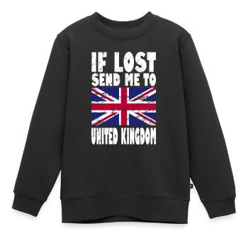 UK Flagge Spruch - Kinder Premium Organic Sweatshirt - Schwarz - Vorne - AI Model Kid Female (0cm)