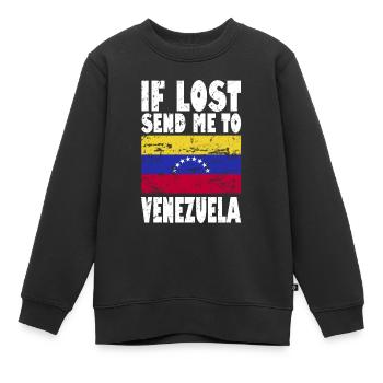 Drapeau du Venezuela - Sweat Premium enfant bio - noir - Devant - AI Model Kid Female (0cm)