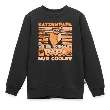 Katze Mietzekatze Hauskatze - Kinder Premium Organic Sweatshirt - Schwarz - Vorne - AI Model Kid Female (0cm)