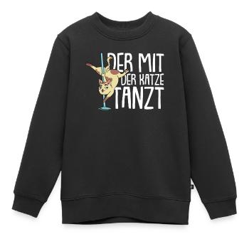 Katze Mietzekatze Hauskatze - Kinder Premium Organic Sweatshirt - Schwarz - Vorne - AI Model Kid Female (0cm)