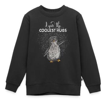 Câlins Chemise Câlins Câlin Pingouins Pingouins - Sweat Premium enfant bio - noir - Devant - AI Model Kid Female (0cm)