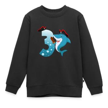 3ème fête d’anniversaire des enfants Shark - Sweat Premium enfant bio - noir - Devant - AI Model Kid Female (0cm)