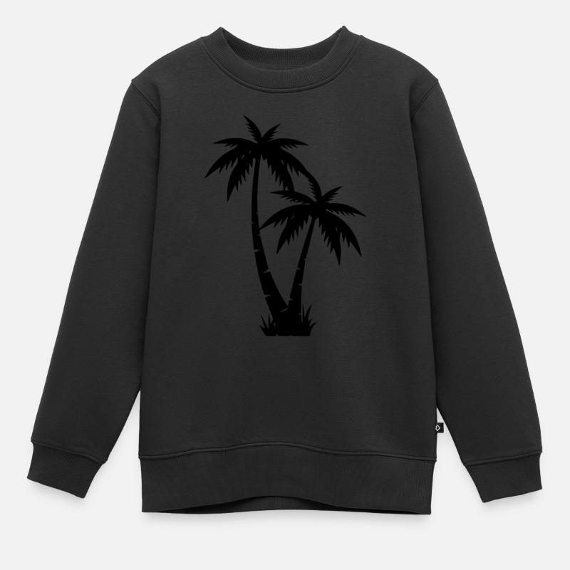 palms Design for a beach and holiday lovers - Kinder Premium Organic Sweatshirt - Schwarz