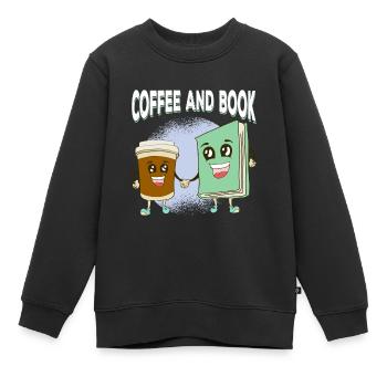 Kaffee und Bücher - Leseratte - Kinder Premium Organic Sweatshirt - Schwarz - Vorne - AI Model Kid Female (0cm)