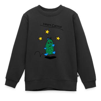 Heart Cactus - Kinder Premium Organic Sweatshirt - Schwarz - Vorne - AI Model Kid Female (0cm)