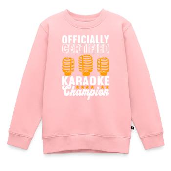Soirée Karaoké Karaoké - Sweat Premium enfant bio - rose - Devant - AI Model Kid Female (0cm)