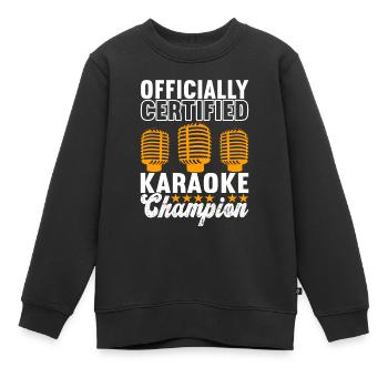 Soirée Karaoké Karaoké - Sweat Premium enfant bio - noir - Devant - AI Model Kid Female (0cm)