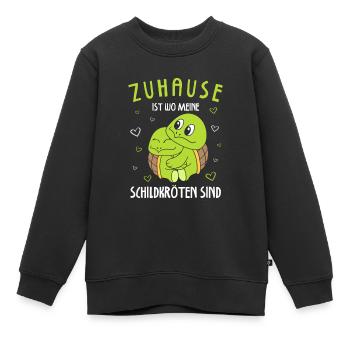 Zuhause Ist Wo Meine Schildkröten Sind - Kinder Premium Organic Sweatshirt - Schwarz - Vorne - AI Model Kid Female (0cm)