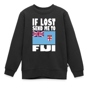 Drapeau des Fidji - Sweat Premium enfant bio - noir - Devant - AI Model Kid Female (0cm)