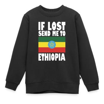 Drapeau de l’Éthiopie - Sweat Premium enfant bio - noir - Devant - AI Model Kid Female (0cm)