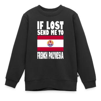 Français Drapeau de la Polynésie - Sweat Premium enfant bio - noir - Devant - AI Model Kid Female (0cm)