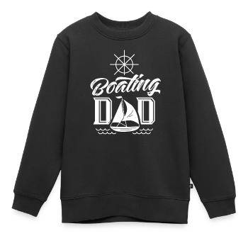Boating Father Yacht Boating Boat Boat - Kids Premium Organic Sweatshirt - black - Front - AI Model Kid Female (0cm)