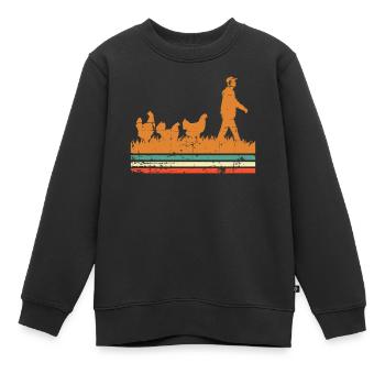 Huhn Hühner - Kinder Premium Organic Sweatshirt - Schwarz - Vorne - AI Model Kid Female (0cm)