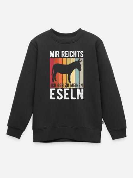 Eseln Bauernhof Esel Geschenk - Kinder Premium Organic Sweatshirt - Schwarz