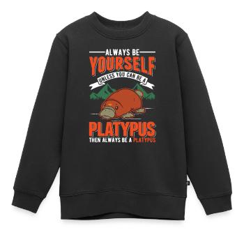Ornithorynque Cadeau Ornithorynque - Sweat Premium enfant bio - noir - Devant - AI Model Kid Female (0cm)