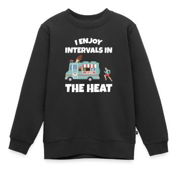 J’aime les intervalles dans la chaleur, coureur de marathon - Sweat Premium enfant bio - noir - Devant - AI Model Kid Female (0cm)