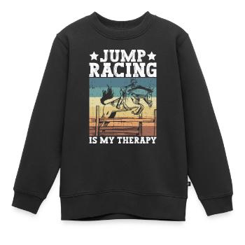 Saut d’obstacles Courses de chevaux Cavaliers d’équitation - Sweat Premium enfant bio - noir - Devant - AI Model Kid Female (0cm)