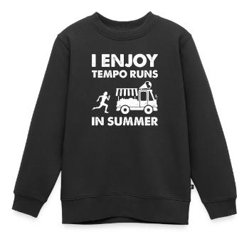 J’aime les courses de tempo dans la chaleur - Marathon Runner - Sweat Premium enfant bio - noir - Devant - AI Model Kid Female (0cm)
