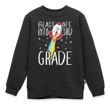 3. Klasse Schüler Schulkind - Kinder Premium Organic Sweatshirt - Schwarz - Vorne - AI Model Kid Female (0cm)