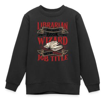 Lustiges Bibliothekar Thema - Kinder Premium Organic Sweatshirt - Schwarz - Vorne - AI Model Kid Female (0cm)