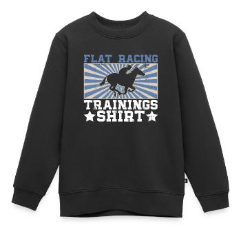Chemise d’entraînement de course plate - Courses de chevaux - Sweat Premium enfant bio - noir - Devant - AI Model Kid Female (0cm)