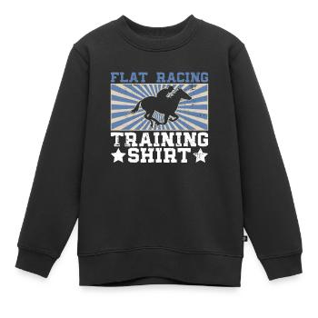 Chemise d’entraînement de course plate - Courses de chevaux - Sweat Premium enfant bio - noir - Devant - AI Model Kid Female (0cm)