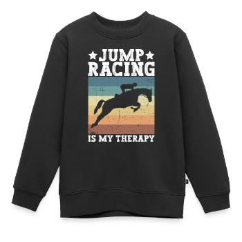 Saut d’obstacles Courses de chevaux Cavaliers d’équitation - Sweat Premium enfant bio - noir - Devant - AI Model Kid Female (0cm)