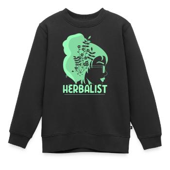 Herb Collector Herb Herb Garden Herbes - Sweat Premium enfant bio - noir - Devant - AI Model Kid Female (0cm)