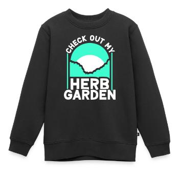Découvrez mes herbes de jardin d’herbes aromatiques - Sweat Premium enfant bio - noir - Devant - AI Model Kid Female (0cm)