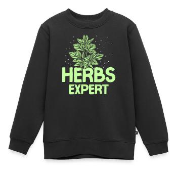 Herb Expert Herb Herb Garden Herb Herb - Sweat Premium enfant bio - noir - Devant - AI Model Kid Female (0cm)