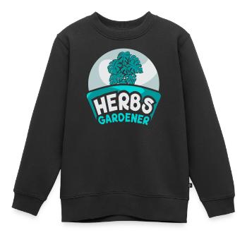 Herb Gardener Herb Herb Garden Herbalisme - Sweat Premium enfant bio - noir - Devant - AI Model Kid Female (0cm)