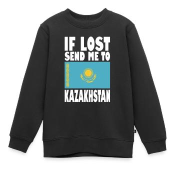 Drapeau du Kazakhstan - Sweat Premium enfant bio - noir - Devant - AI Model Kid Female (0cm)