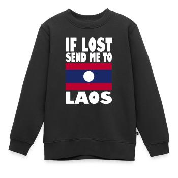 Laos Flagge Spruch - Kinder Premium Organic Sweatshirt - Schwarz - Vorne - AI Model Kid Female (0cm)