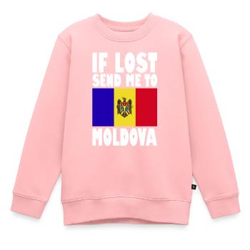 Moldawien Flagge Spruch - Kinder Premium Organic Sweatshirt - Rosa - Vorne - AI Model Kid Female (0cm)