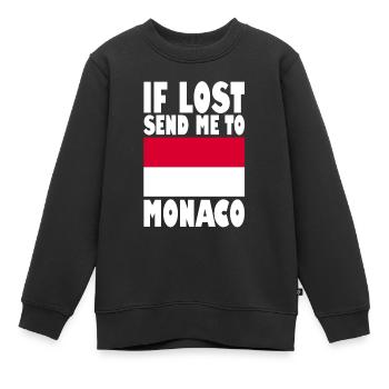 Drapeau de Monaco - Sweat Premium enfant bio - noir - Devant - AI Model Kid Female (0cm)