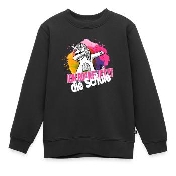 Endlich Schulkind, Einschulung - Kinder Premium Organic Sweatshirt - Schwarz - Vorne - AI Model Kid Female (0cm)