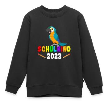 Schulkind 2023 Papagei - Kinder Premium Organic Sweatshirt - Schwarz - Vorne - AI Model Kid Female (0cm)