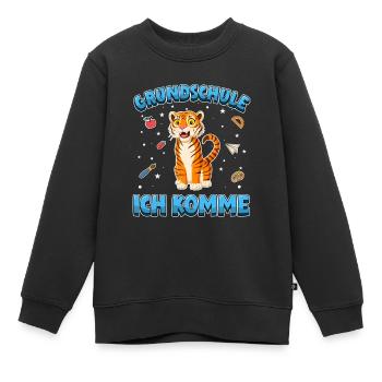 Grundschule ich komme Einschulung Tiger - Kinder Premium Organic Sweatshirt - Schwarz - Vorne - AI Model Kid Female (0cm)