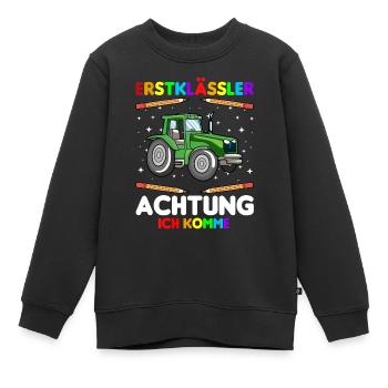 Erstklässler Achtung ich komme - Kinder Premium Organic Sweatshirt - Schwarz - Vorne - AI Model Kid Female (0cm)