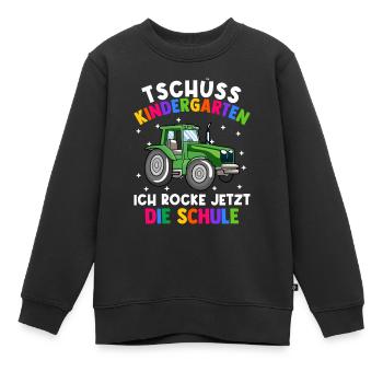 Bye Kindergarten Einschulung Schulkind Traktor - Kinder Premium Organic Sweatshirt - Schwarz - Vorne - AI Model Kid Female (0cm)