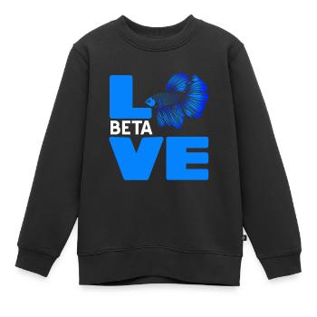 LOVE Beta Fish Awesome Fishing Designs T-Shirt - Kinder Premium Organic Sweatshirt - Schwarz - Vorne - AI Model Kid Female (0cm)