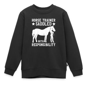 Pferdetrainerin mit Verantwortung - - Kinder Premium Organic Sweatshirt - Schwarz - Vorne - AI Model Kid Female (0cm)