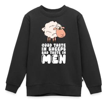 Bon goût chez les moutons Mauvais goût chez les hommes - Sweat Premium enfant bio - noir - Devant - AI Model Kid Female (0cm)