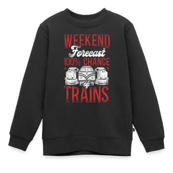 Conducteur de train diesel de marchandises - Sweat Premium enfant bio - noir - Devant - AI Model Kid Female (0cm)