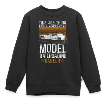Conducteur de train diesel de marchandises - Sweat Premium enfant bio - noir - Devant - AI Model Kid Female (0cm)