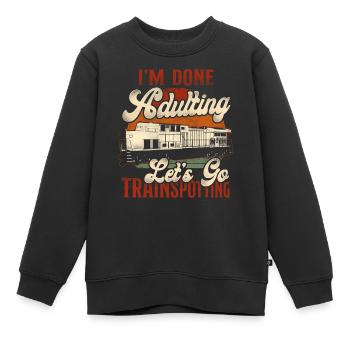 Conducteur de train diesel de marchandises - Sweat Premium enfant bio - noir - Devant - AI Model Kid Female (0cm)