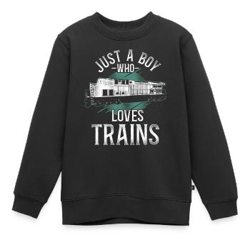 Conducteur de train diesel de marchandises - Sweat Premium enfant bio - noir - Devant - AI Model Kid Female (0cm)