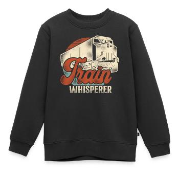 Conducteur de train diesel de marchandises - Sweat Premium enfant bio - noir - Devant - AI Model Kid Female (0cm)