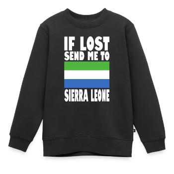 Sierra Leone Flagge Spruch - Kinder Premium Organic Sweatshirt - Schwarz - Vorne - AI Model Kid Female (0cm)